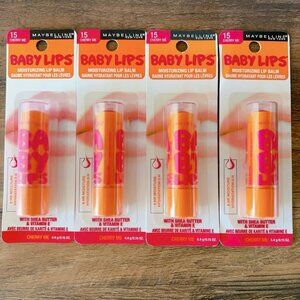 Lot of 4 Maybelline Baby Lips Moisturizing Lip Balm - 15 Cherry Me